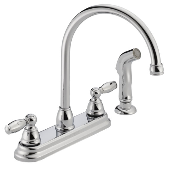 Peerless P299575LF Two Handle Kitchen Faucet with Spray
