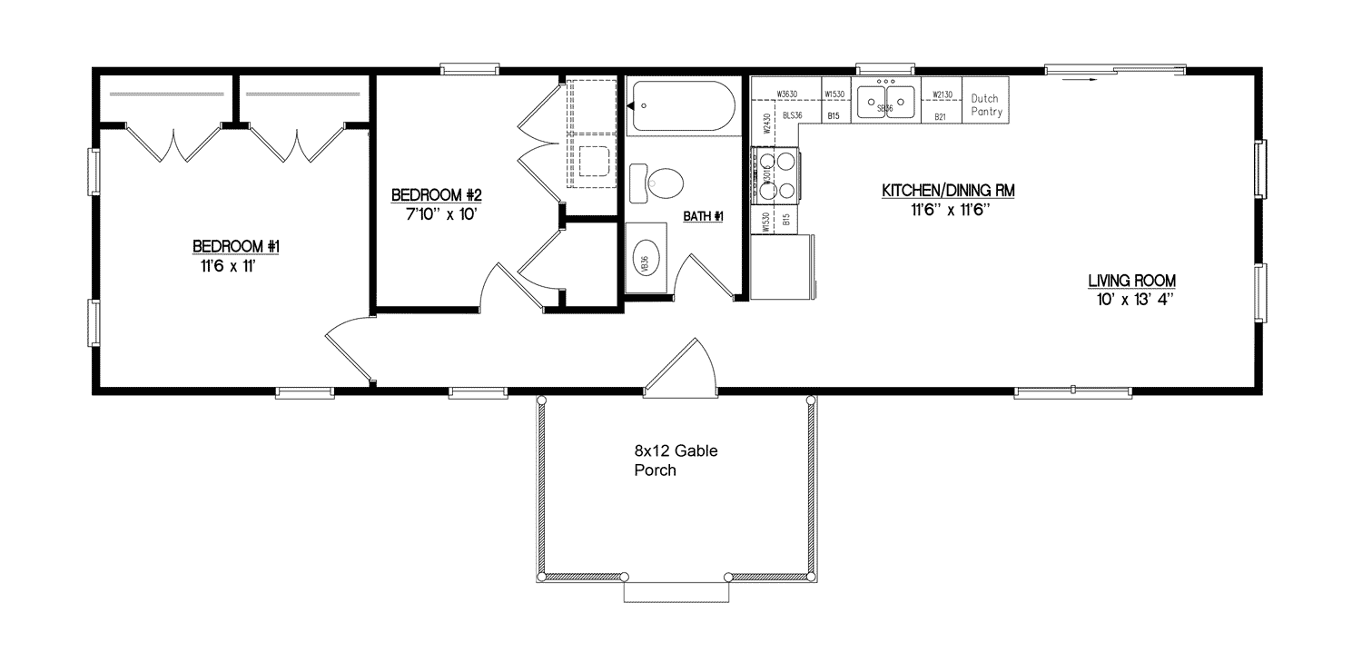 Frontier 14x50 Log Home Floor Plans